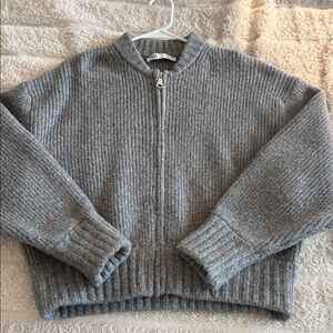 Zara Gray Bomber Jacket